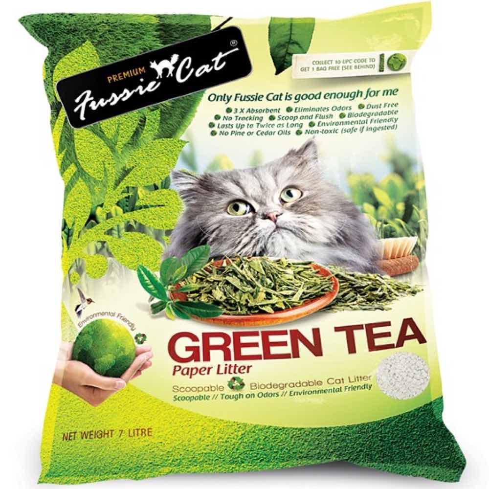 Fussie Cat Natural Green Tea Paper Cat Litter 7L