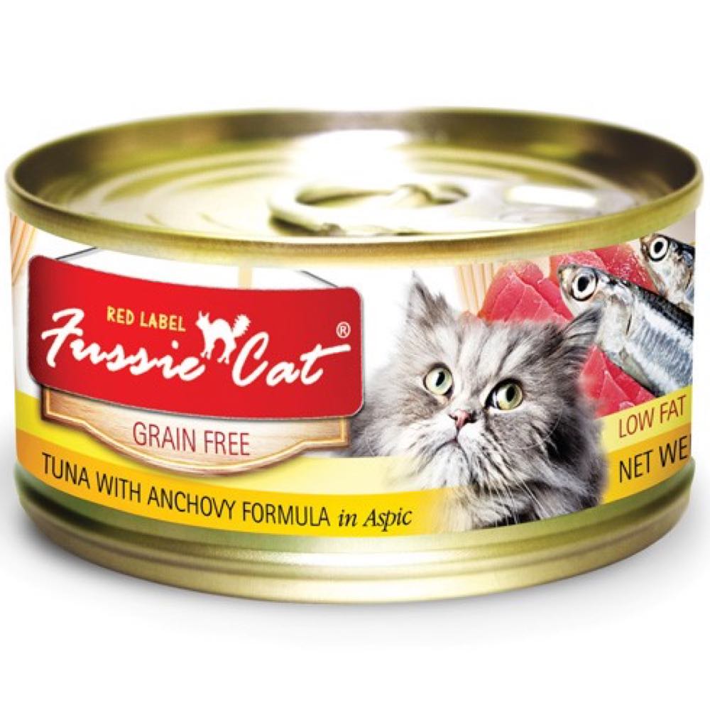 Fussie Cat Red Label Tuna With Anchovy In Aspic Canned Cat Food 80g