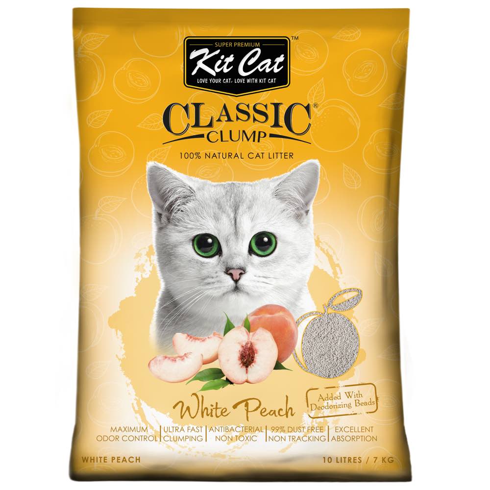 Kit Cat Classic Clump White Peach Clay Cat Litter 10L