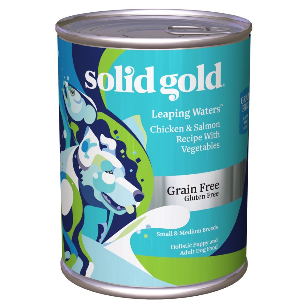 "Solid Gold Leaping Waters Chicken, Salmon & Vegetables Canned Dog Food 374g"